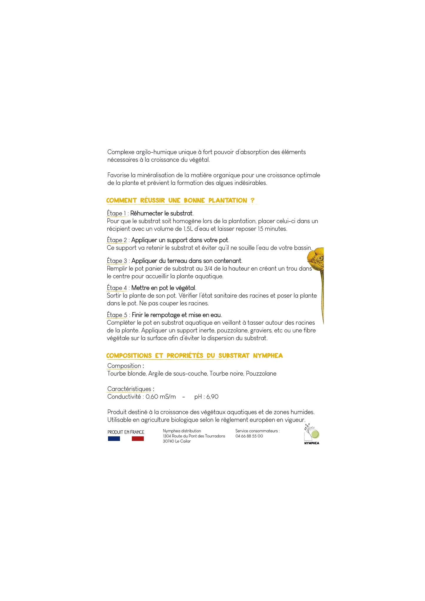Substrat plantes aquatiques