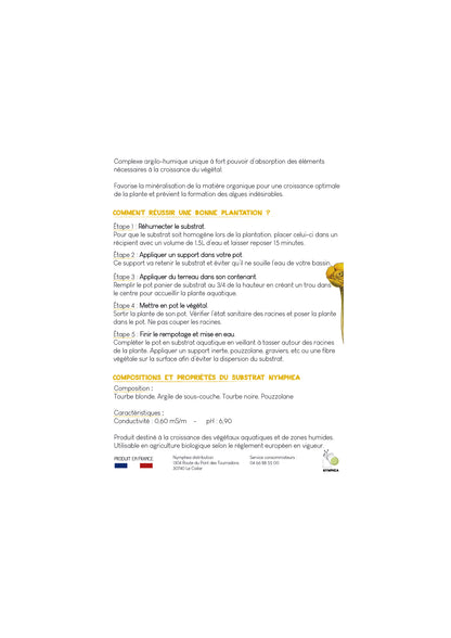 Substrat plantes aquatiques